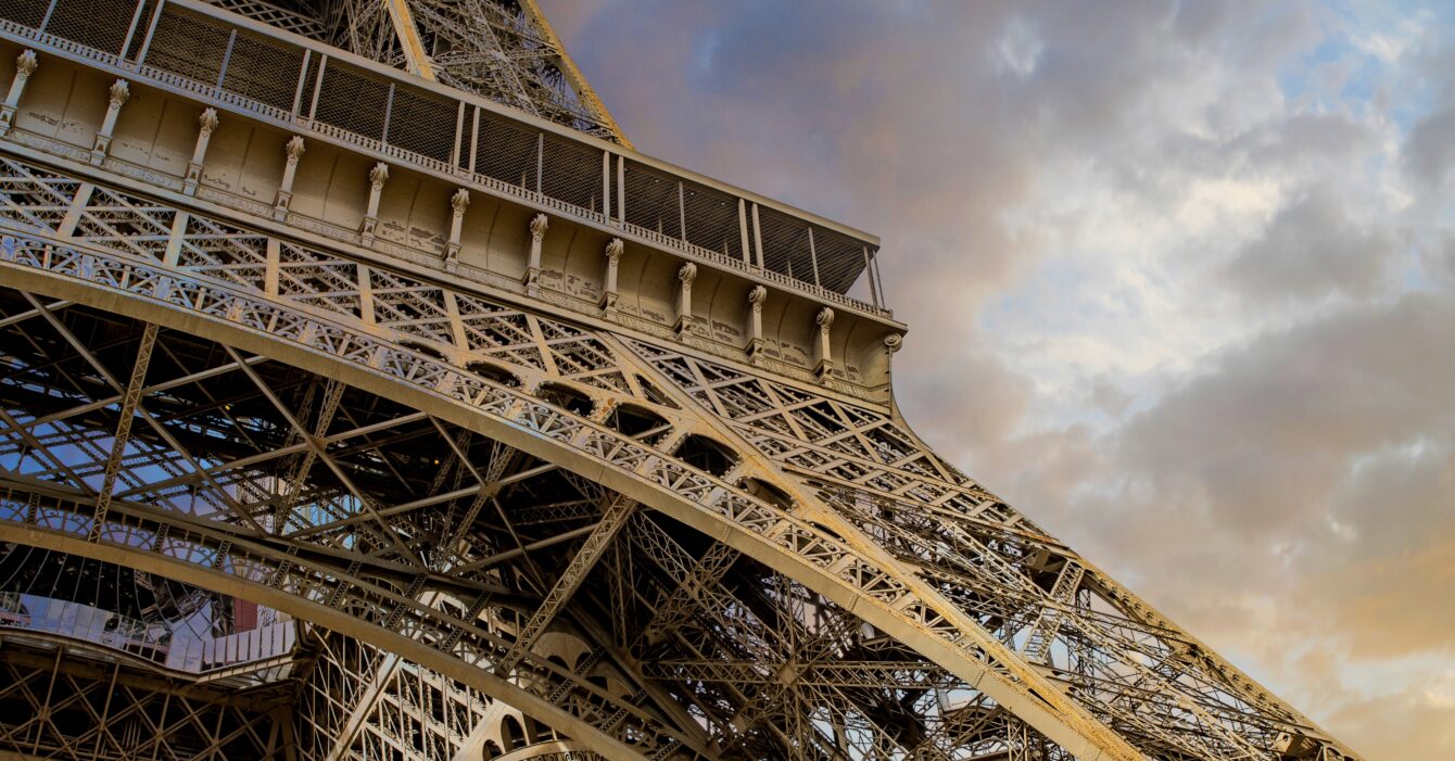 Low angle shot of the Eiffel Tower in Paris, France