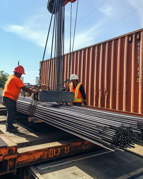 man-is-working-container-with-steel-bars