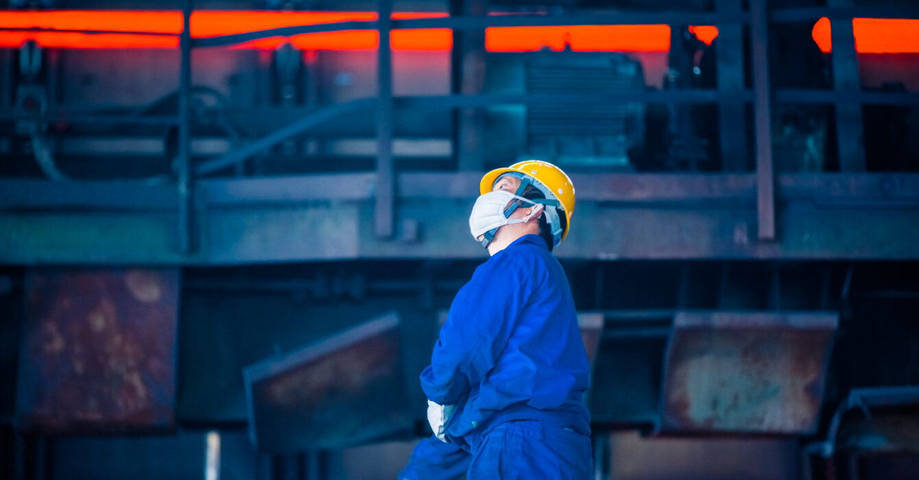 interior view of a steel factory